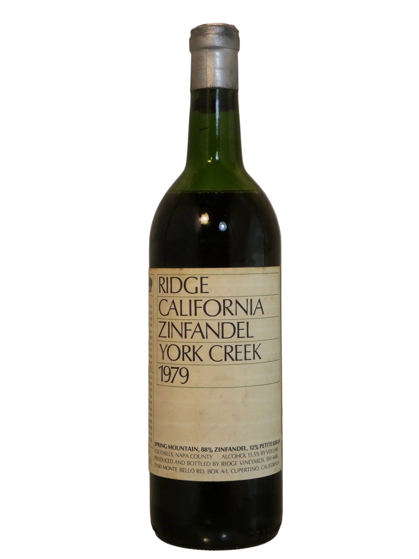 Ridge Vineyards York Creek Zinfandel (High Mid Shoulder) - 1979 (750ml)