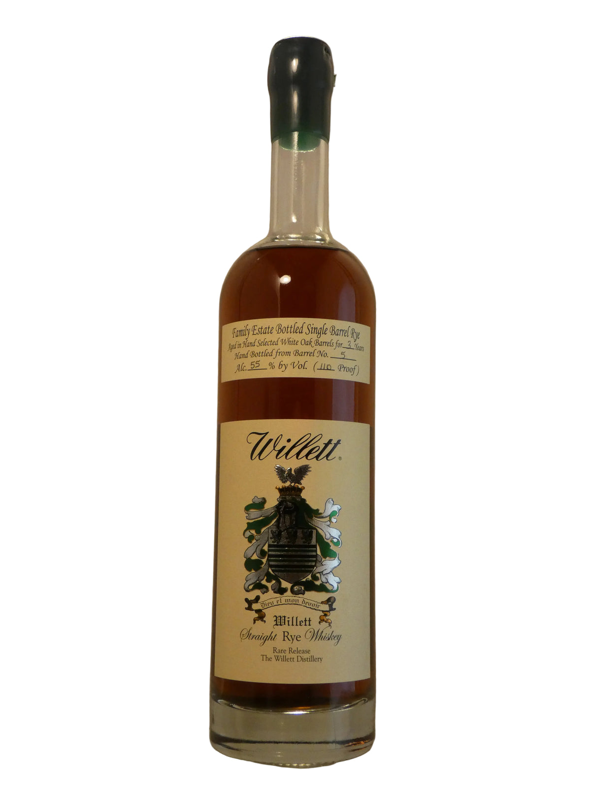 Willett Rye 3 Year Barrel No. 5 -110 (Green Wax) (750ml)