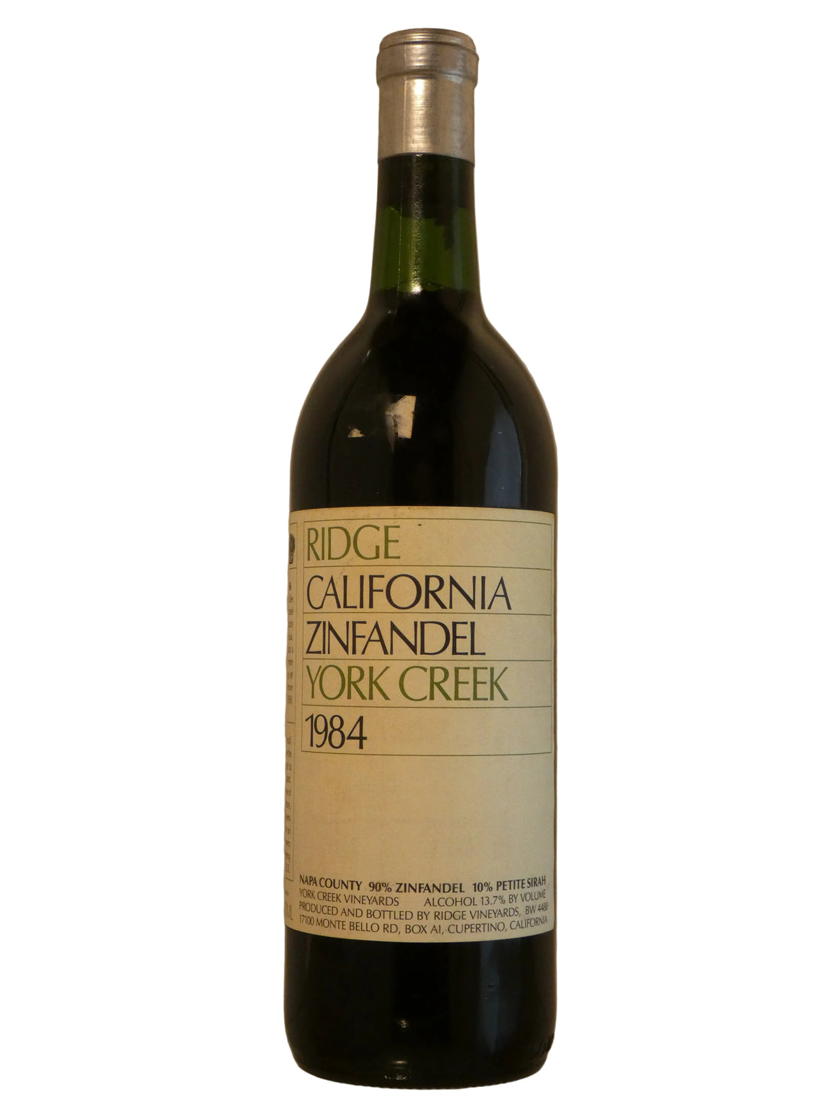 Ridge Vineyards York Creek Zinfandel - 1984 (750ml)