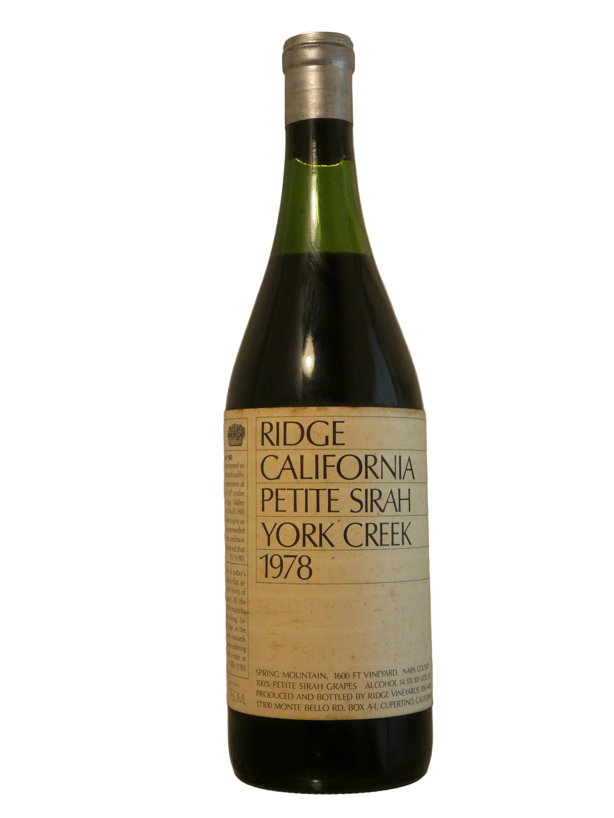 Ridge Vineyards York Creek Petite Sirah - 1978 (750ml)
