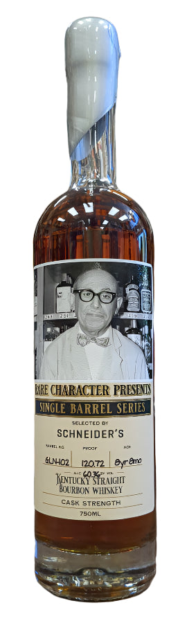 Rare Character Straight Bourbon Whiskey 8-years 8-months GLN-102 Schneiders Barrel Pick 120.72proof (750ml)