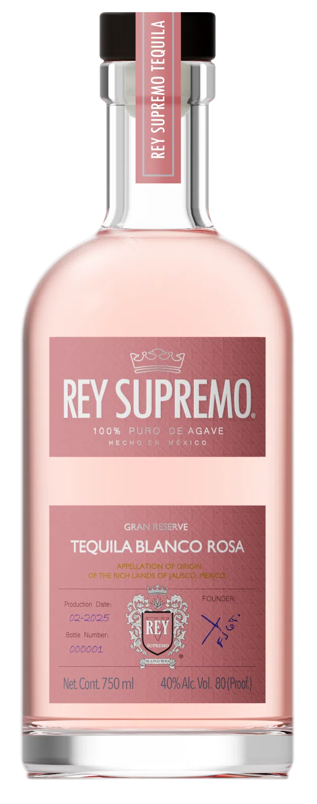 Rey Supremo Tequila Blanco Rosa (750ml)