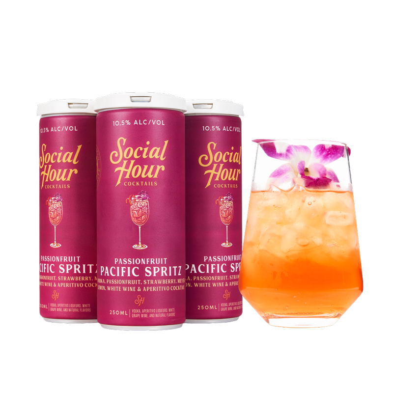 Social Hour Cocktails Passionfruit Pacific Spritz 250ml (4-pack cans)