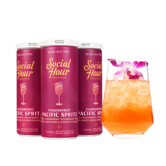 Social Hour Cocktails Passionfruit Pacific Spritz 250ml (4-pack cans)