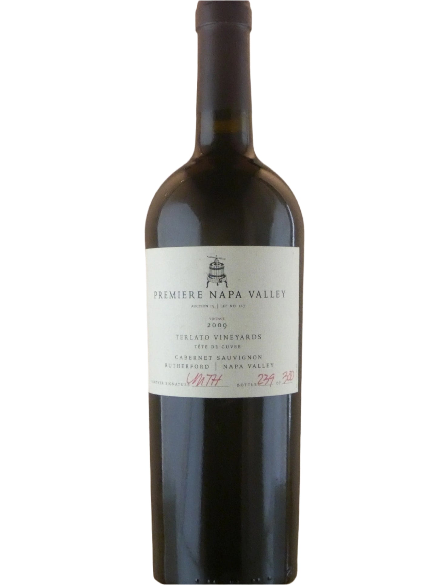 Terlato Vineyards Premiere Tete De Cuvee Rutherford Cabernet Sauvignon Auction 15 Lot 117 - 2009 (750ml)