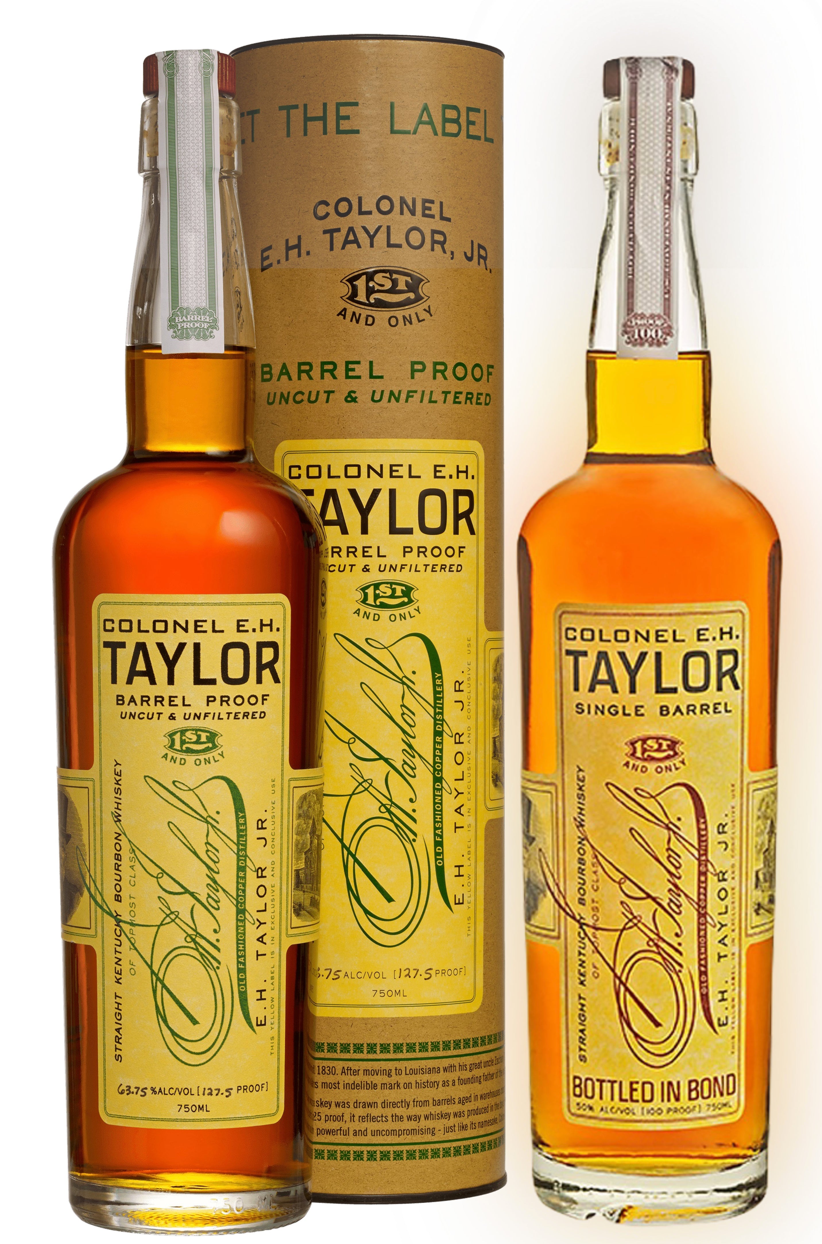 E.H. Taylor Single Barrell (750ml) & E.H. Taylor Barrel Proof (750ml ...