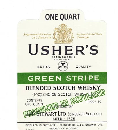 Usher's Green Stripe Blended Scotch Whisky (1 Quart)