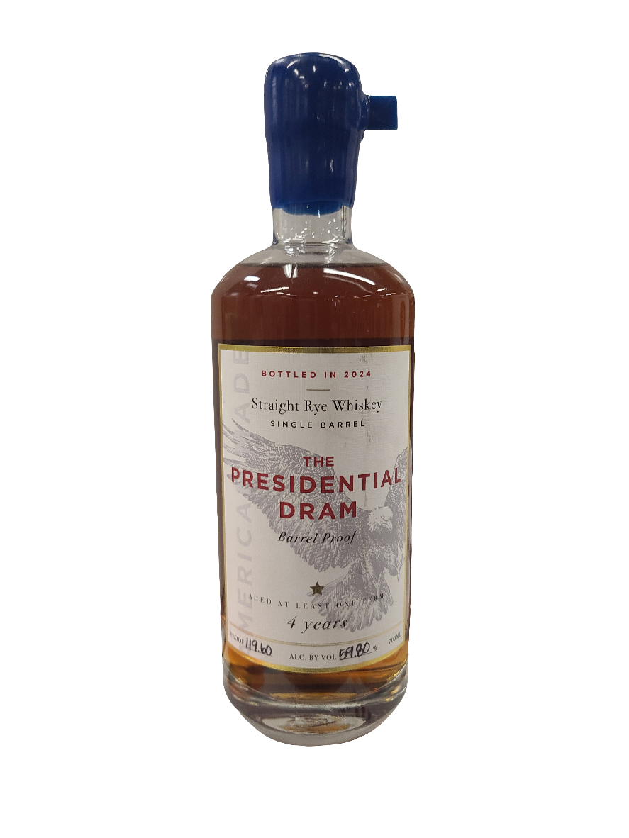 Proof and Wood The Presidential Dram Schneider's Single Barrel 4yr Rye Whiskey 119.6 proof (700ml)