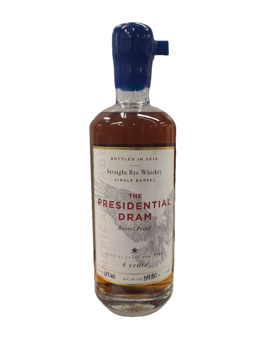 Proof and Wood The Presidential Dram Schneider's Single Barrel 4yr Rye Whiskey 119.6 proof (700ml)