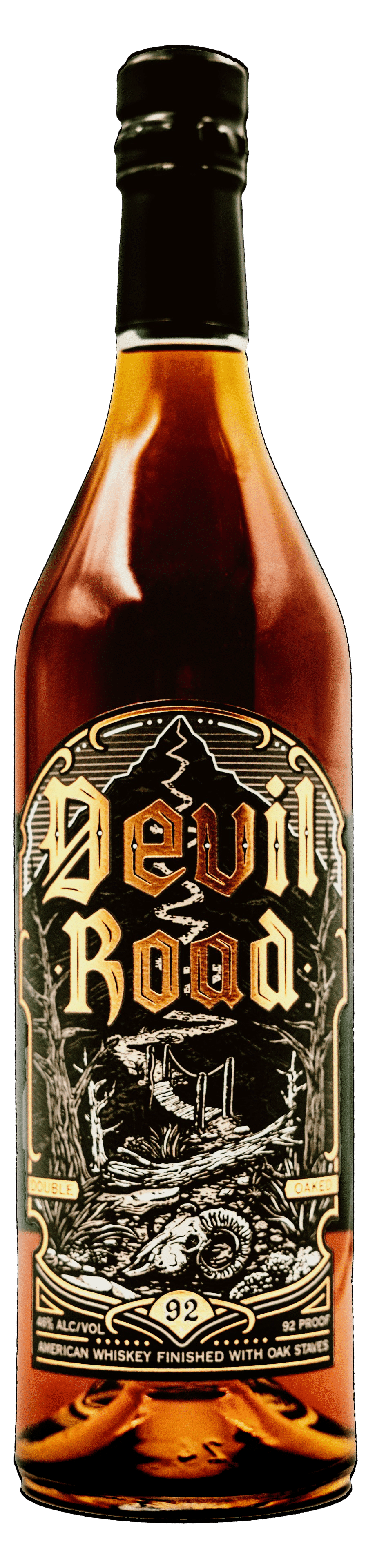 Devil Road Double Oaked American Whiskey – 92 Proof (750ml)