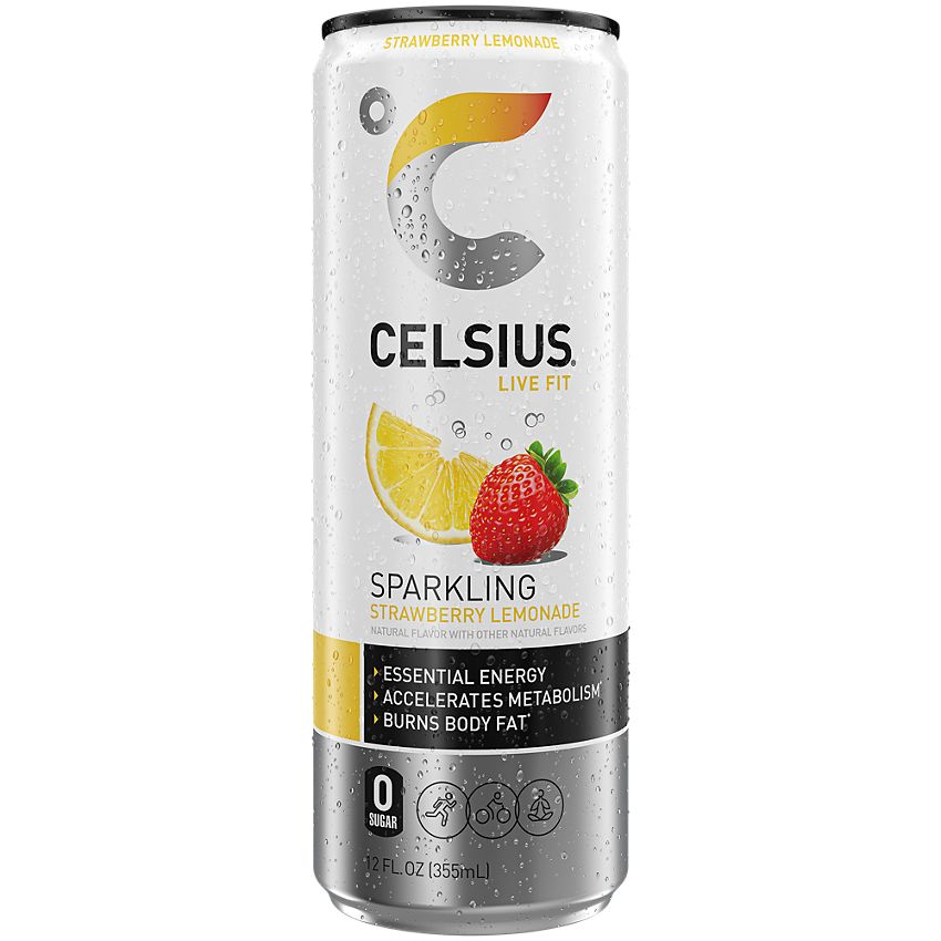 Celsius Strawberry Lemonade Sparkling (12oz Can)