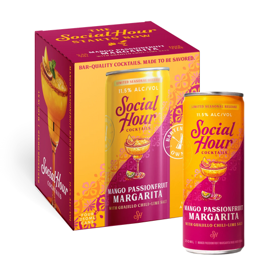 Social Hour Cocktails Mango Passionfruit Margarita 250ml (4-pack cans)