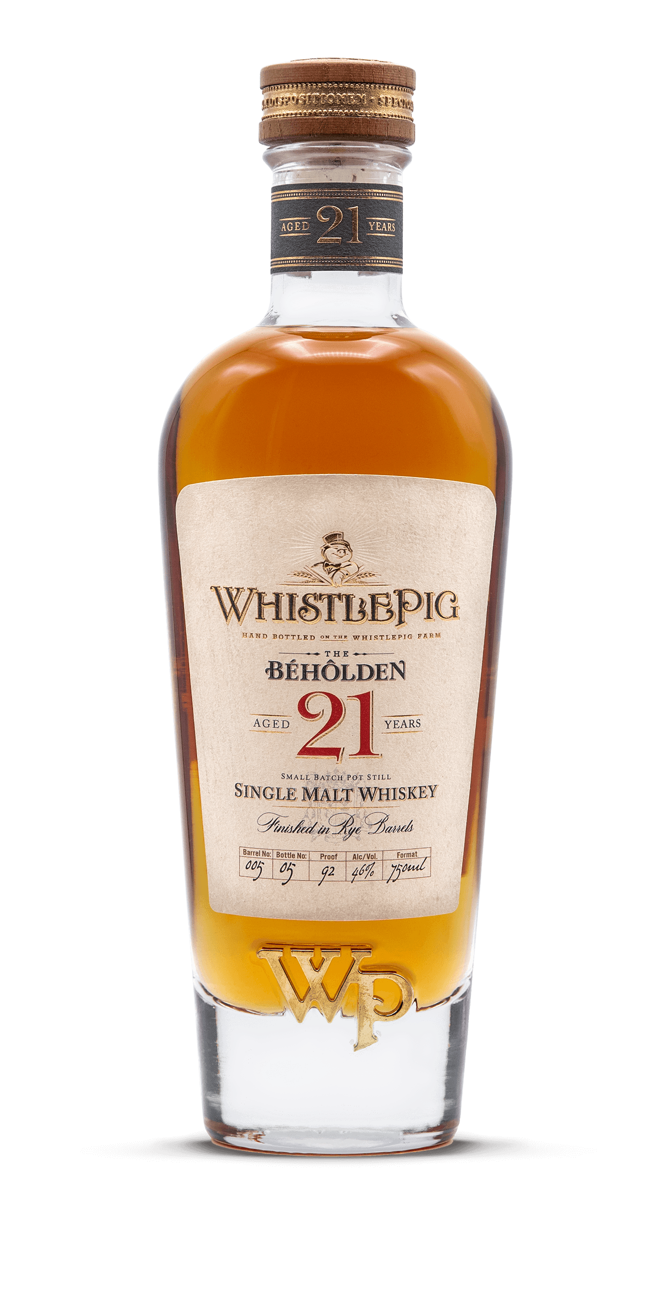 WhistlePig 'The Beholden' 21 Year Old Single Malt Whiskey (750ml)