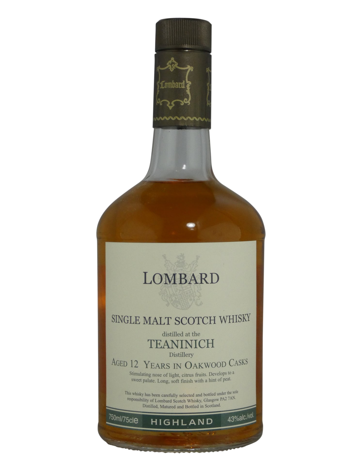 Lombard, Teaninich, Aged 12 years, 43% abv. (750ml)