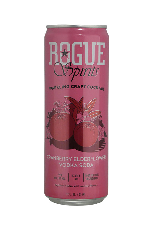 Rogue Spirits Sparkling Craft Cocktail Cranberry Elderflower Vodka Soda (12oz Can 4 Pk)